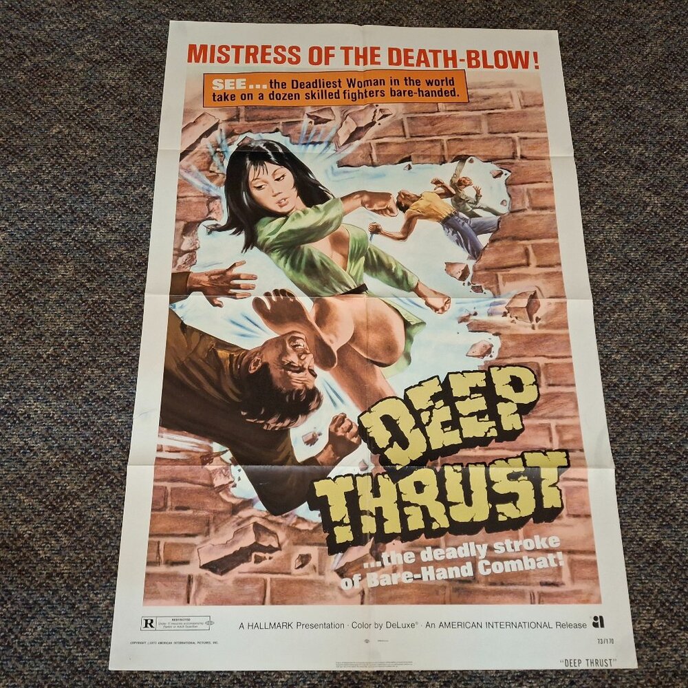 ORIGINAL DEEP THRUST 1973 One Sheet Poster - Mistress Of The Death-Blow!
